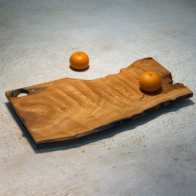 Natural Solid Wood Cheese Board KT04 – Rustic Zen Serving & Charcuterie Tray