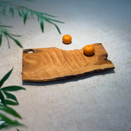 Natural Solid Wood Cheese Board KT04 – Rustic Zen Serving & Charcuterie Tray