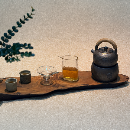 Natural Wooden Tea Tray KT04 – Zen Minimal Tea Service Tray for Tabletop & Mindful Tea Rituals