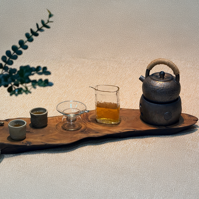 Natural Wooden Tea Tray KT04 – Zen Minimal Tea Service Tray for Tabletop & Mindful Tea Rituals