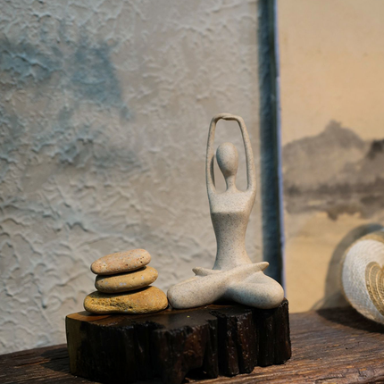 Yoga Statue Duo Decorative Set – Sculptural Zen Interiors