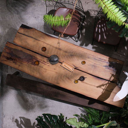 Natural Rustic Solid Wood Dining Table Set – Zen-Inspired Living | BA117