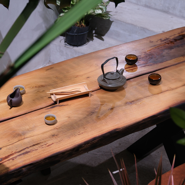 Natural Rustic Solid Wood Dining Table Set – Zen-Inspired Living | BA117