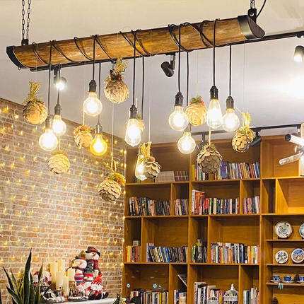 Natural Wooden Ceiling Light D110