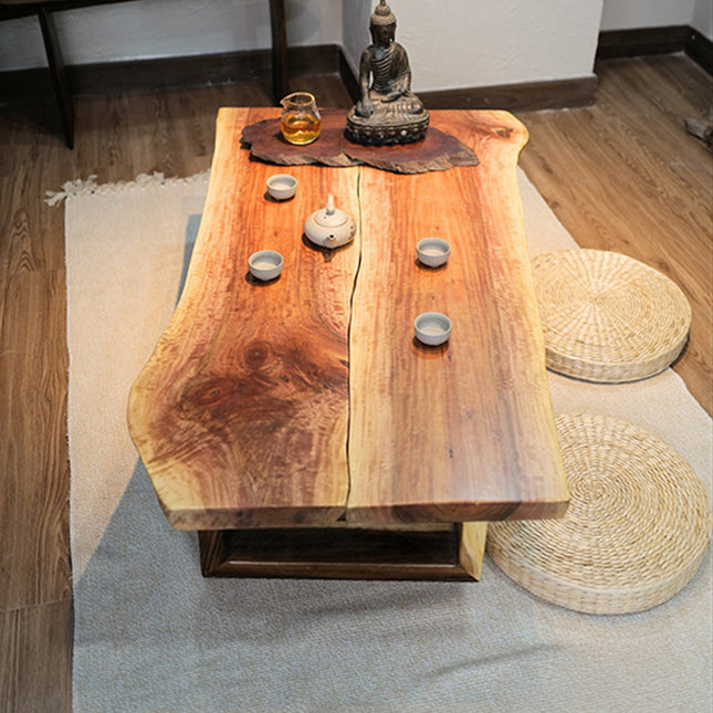 Natural Solid Wood Tea Table  – Minimal Zen Coffee Table for Living and Tea Room