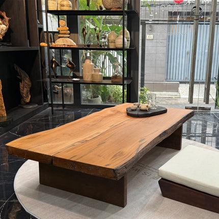Natural Solid Wood Tea Table | Elegant Minimalist Japanese-Inspired Coffee and Tea Table