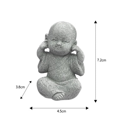 Baby Buddha Small Monks Miniature Tea Tray Statue Art Sculpture Decor Gift Hear See Speak No Evil Figurine Fengshui Ornament