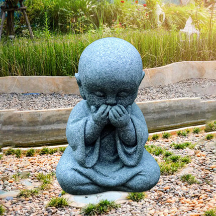 Baby Buddha Small Monks Miniature Tea Tray Statue Art Sculpture Decor Gift Hear See Speak No Evil Figurine Fengshui Ornament