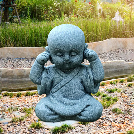 Baby Buddha Small Monks Miniature Tea Tray Statue Art Sculpture Decor Gift Hear See Speak No Evil Figurine Fengshui Ornament