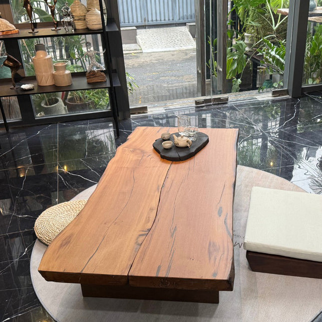 Natural Solid Wood Tea Table | Elegant Minimalist Japanese-Inspired Coffee and Tea Table