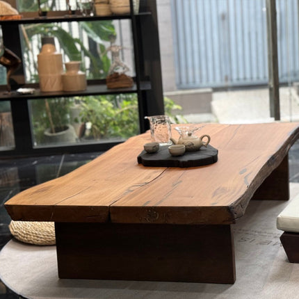 Natural Solid Wood Tea Table | Elegant Minimalist Japanese-Inspired Coffee and Tea Table