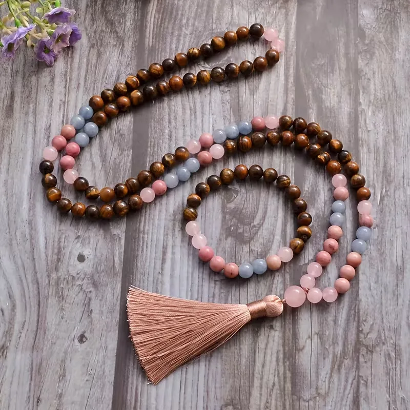 108 Bead Mala Necklace And Bracelet Set