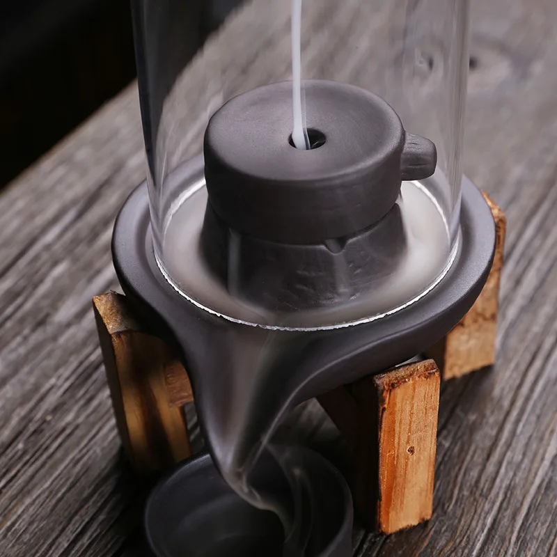 Ceramic Backflow Incense Burner With Glass Cover