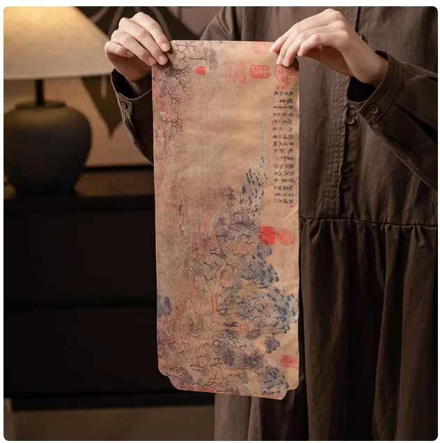 Double Sided Linen Tea Mat With Peach Blossom Print