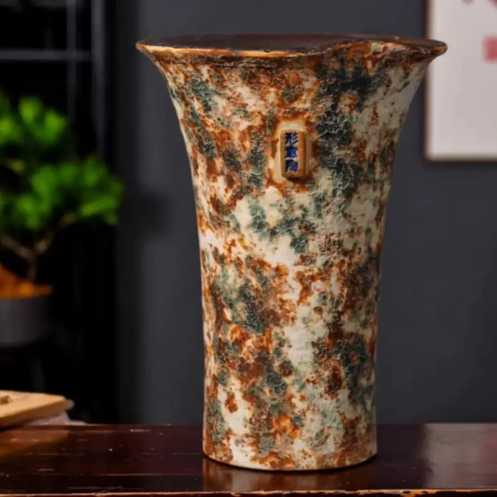 Hand Painted Ceramic Vase For Dried Flowers