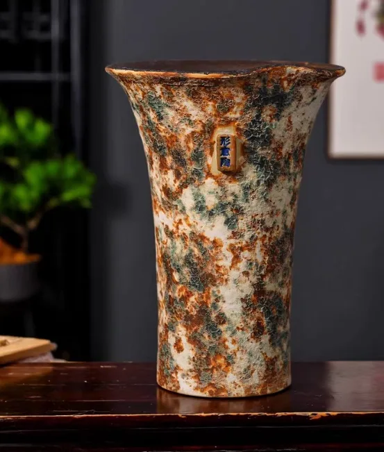 Hand Painted Ceramic Vase For Dried Flowers