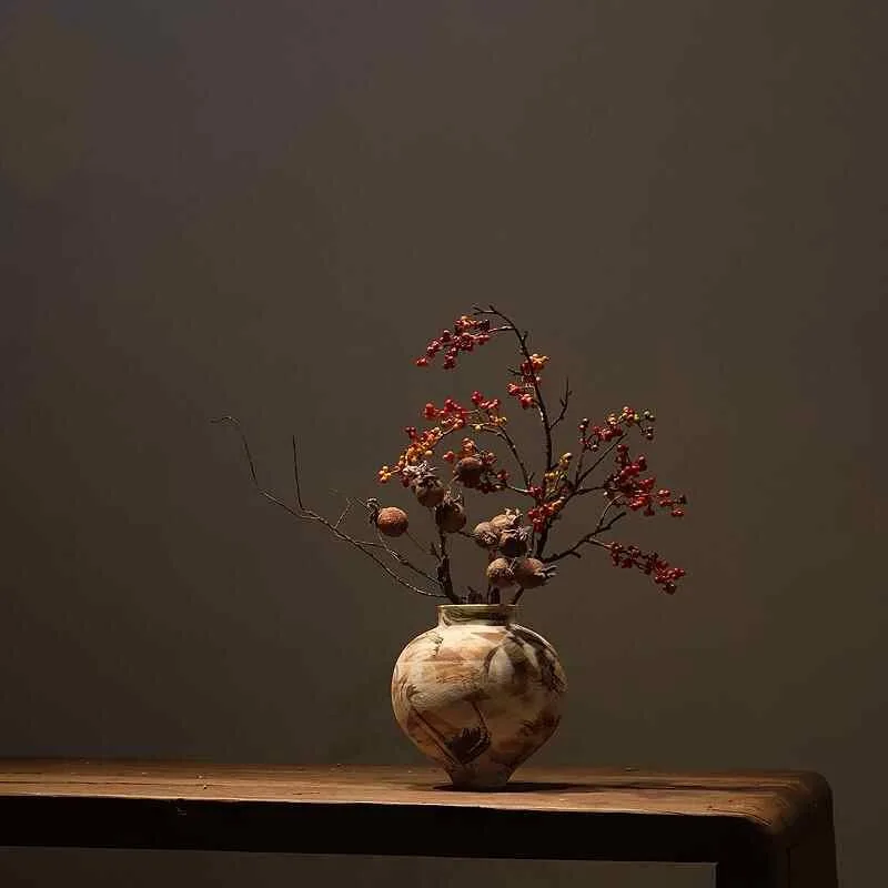 Hand Painted Retro Ceramic Bud Vase