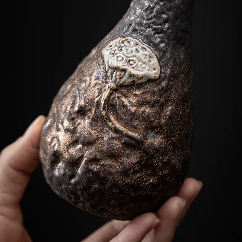 Iron Glaze Stoneware Bud Vase