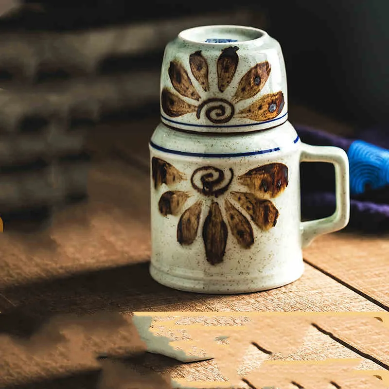 Japanese Style Ceramic Pot And Cup Set Hand Painted