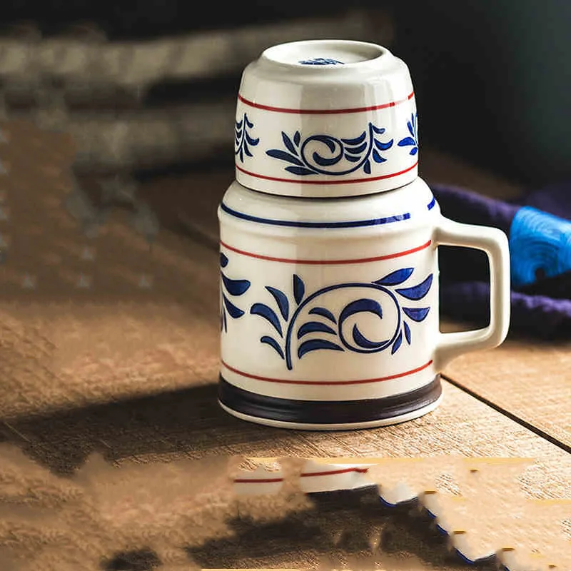 Japanese Style Ceramic Pot And Cup Set Hand Painted