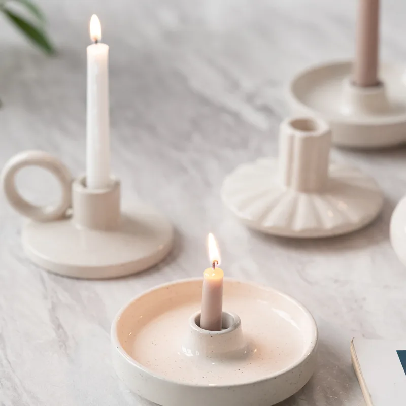 Minimalist Ceramic Taper Candle Holder