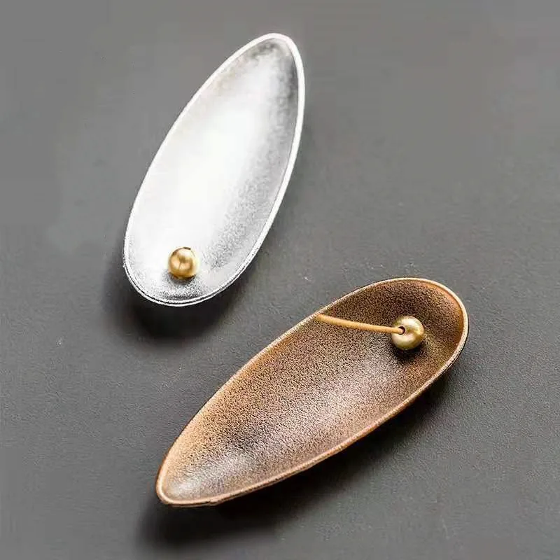 Minimalist Leaf Incense Holder Silver Or Red