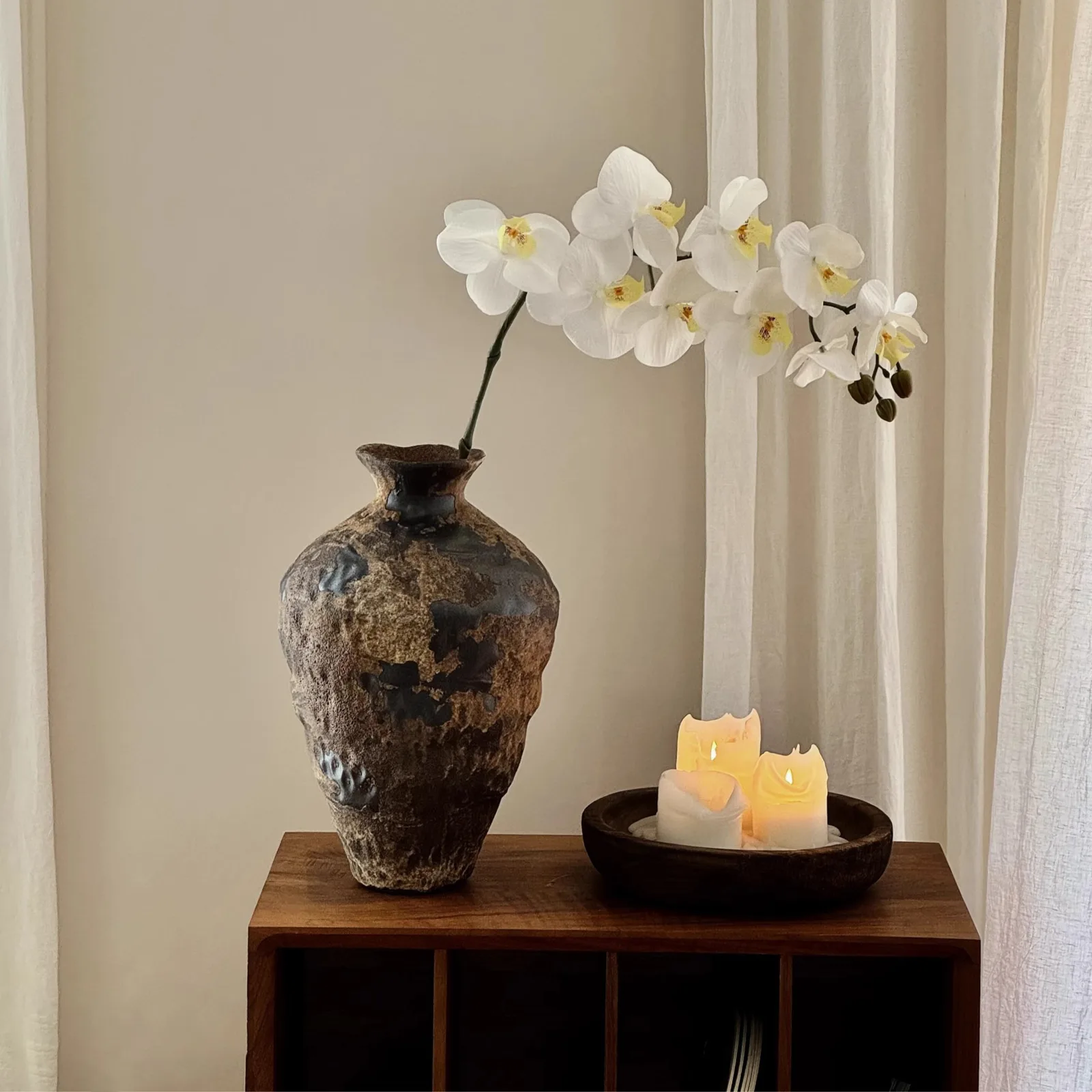 Rustic Wabi Sabi Ceramic Vase Short Or Tall
