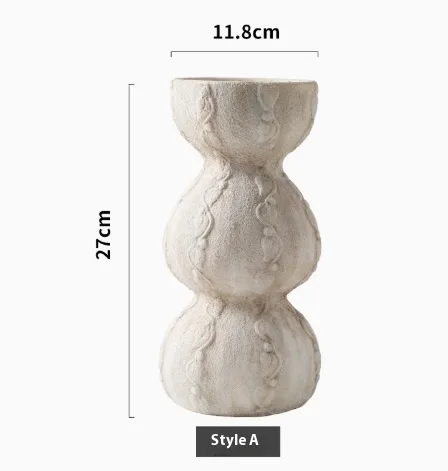 Stacked Pebble Ceramic Vase In Ivory
