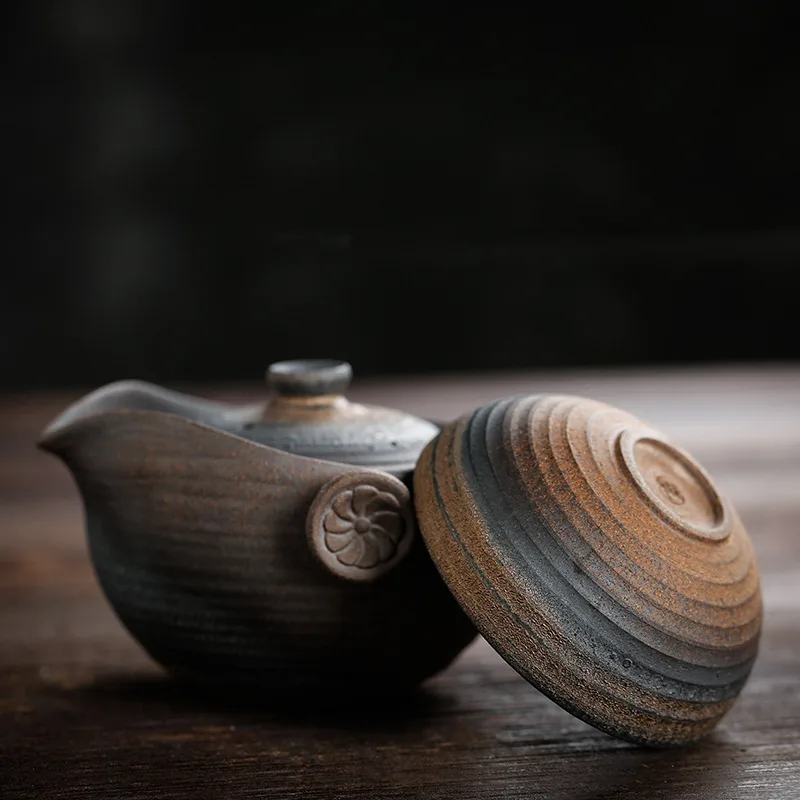 Stoneware Travel Tea Set One Pot And One Cup