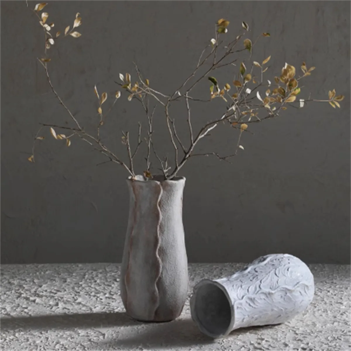 Tall Textured Wabi Sabi Ceramic Vase