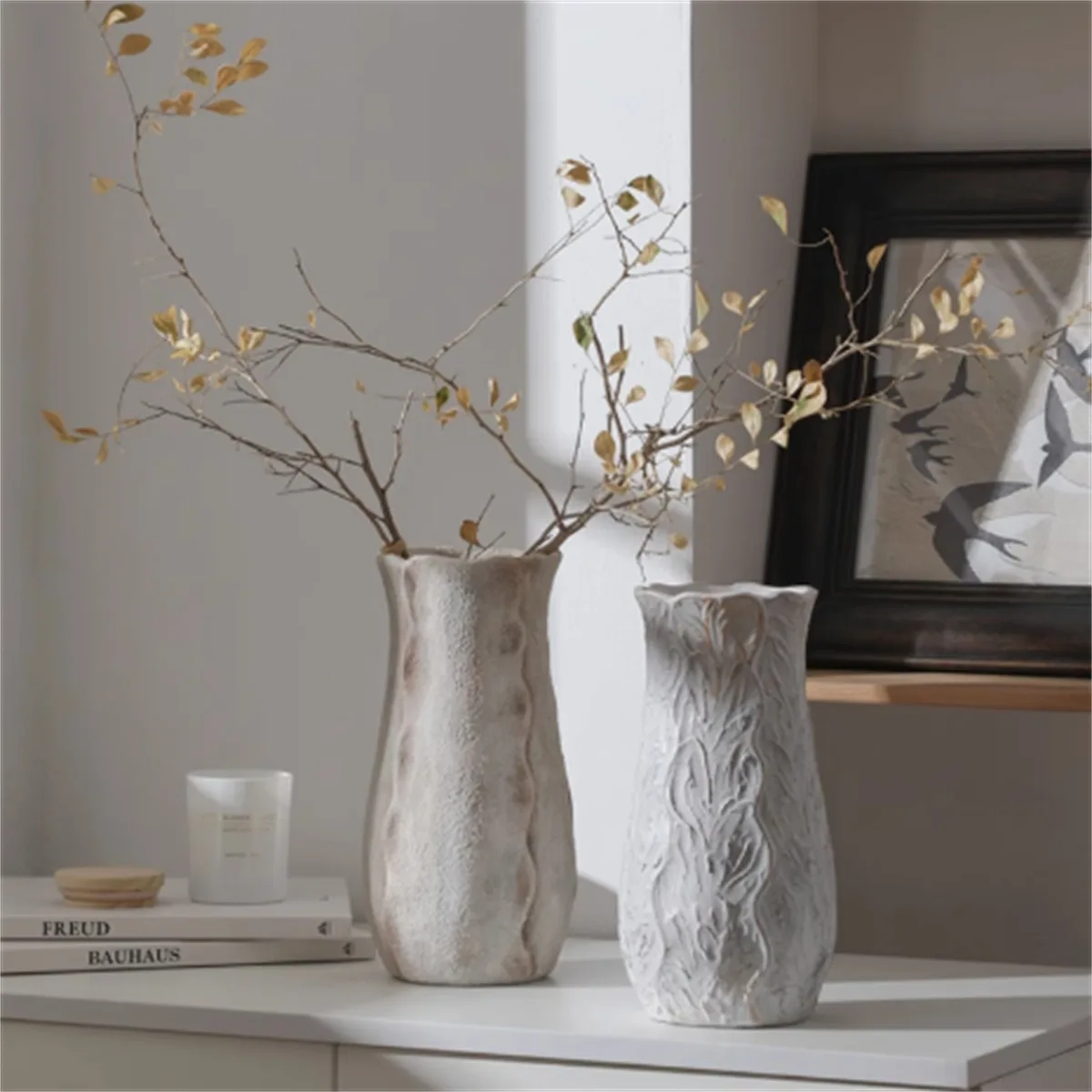 Tall Textured Wabi Sabi Ceramic Vase