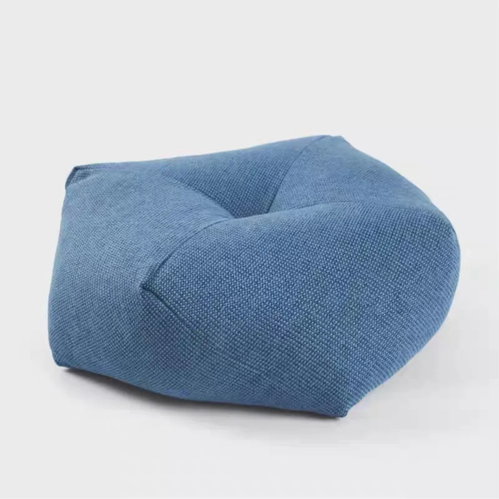 Tufted Square Floor Pouf Cushion Linen Look