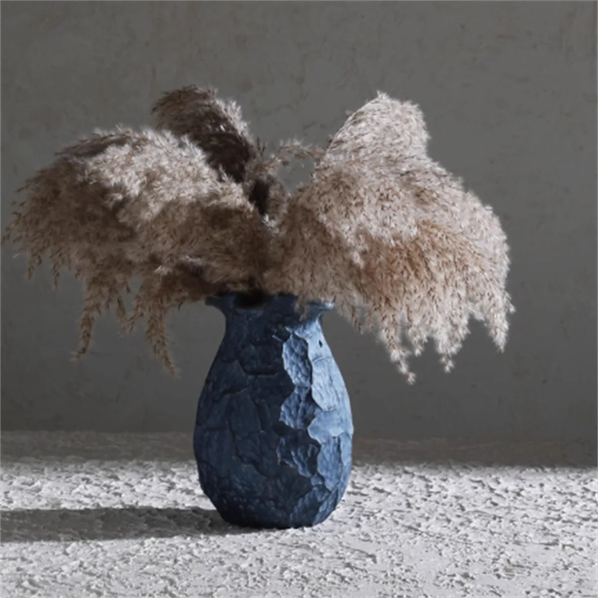 Wabi Sabi Textured Ceramic Vase Dark Blue Or Ivory