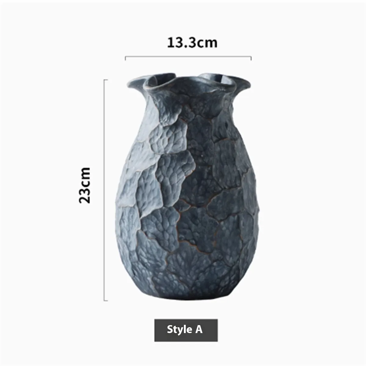 Wabi Sabi Textured Ceramic Vase Dark Blue Or Ivory