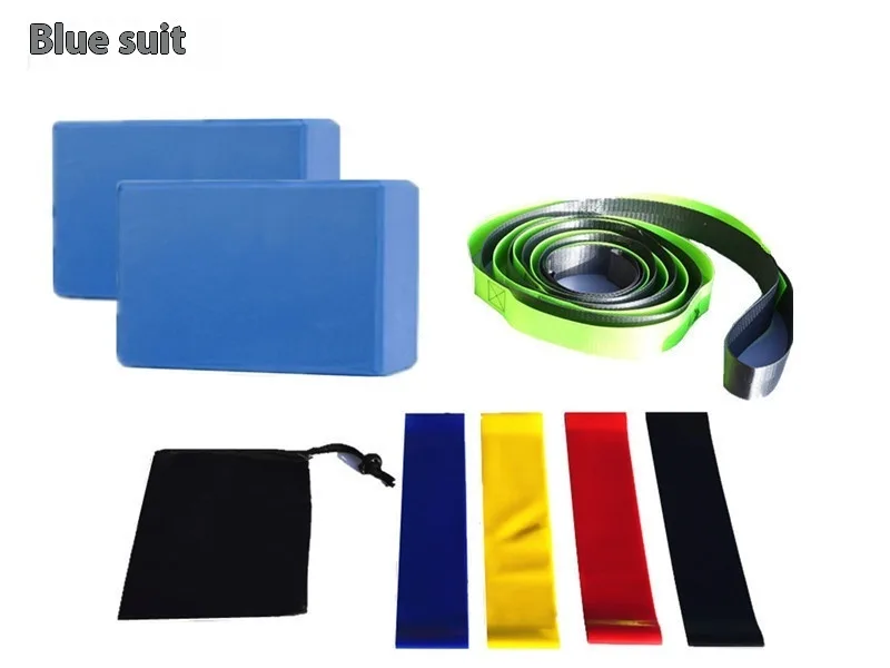 Yoga Block And Stretch Strap Set With Storage Bag