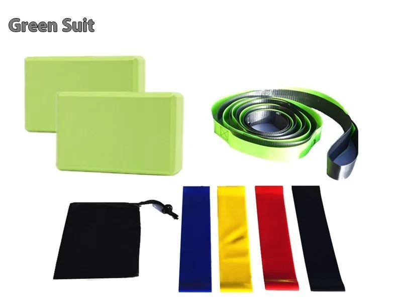 Yoga Block And Stretch Strap Set With Storage Bag