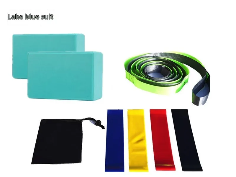 Yoga Block And Stretch Strap Set With Storage Bag